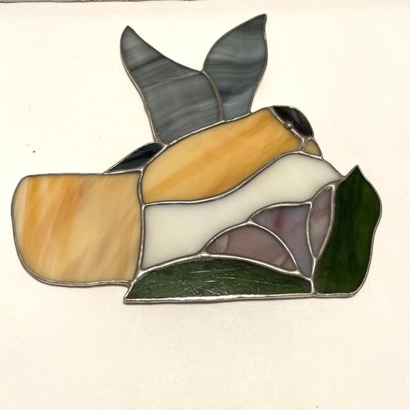 TIFFANY STYLE Stained Glass Hummingbird Flower Table Lamp Night Light Wood Base - Picture 6 of 10